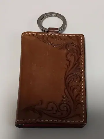 KC s 동전 지갑 부착 가죽 키케이스 브라운