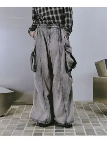 묶음 구매 할인 HARE 코튼 페이드 카고 팬츠