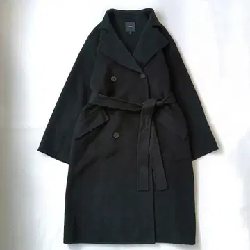 새상품급 [띠어리] 정가 8만 캐시미어 혼방 더블 브레스트 롱 코트 벨트