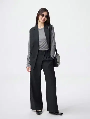 랩 슬랙스 랩 팬츠 GU 네이비 사이즈 L