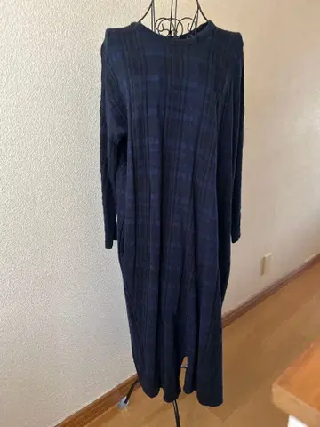 가격 인하 ZUCCa 주카 네이비 체크 무늬 아지메 롱 원피스 M 사이즈