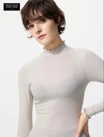 새상품 유니클로 울트라 웜 캐시미어 블렌드 리브 하이넥