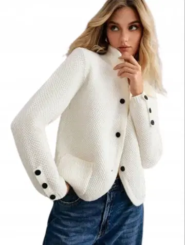 니트 자켓 가디건 화이트 S 사이즈