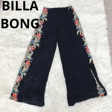 빌라봉(BILLA BONG) M 와이드 팬츠 이지 팬츠 꽃무늬 얇은 소재