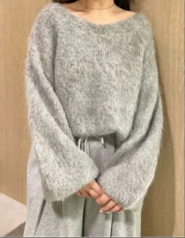 [ 최종 가격 인하 ] FRAY I.D 수리 알파카 루즈 니트 그레이