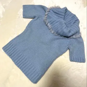 도쿄 스타일 22OCTOBRE 라이트 블루 반팔 니트 스웨터 알파카