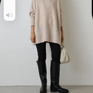 비어즐리 크루 빅 니트 (숏) 베이지 택 포함 미사용에 가까움