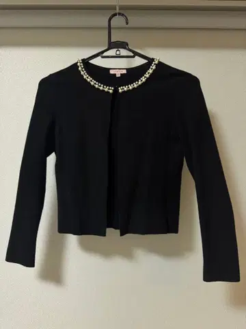 TOCCA 블랙 가디건 펄 장식 XS