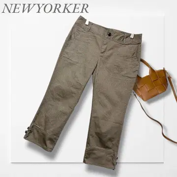 [ 양품 ] 뉴요커 크롭 팬츠(M) 카키 성숙 캐주얼 성인 여성