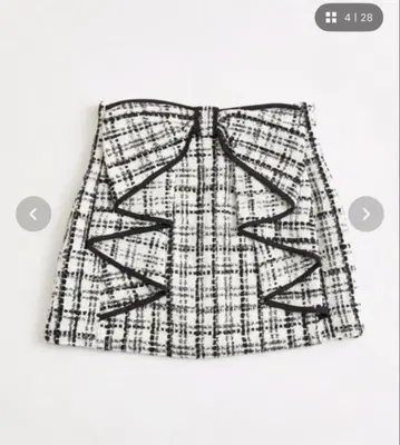 가격 인하 가능 Belle Charme 백리본 트위드 스커트