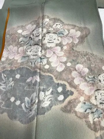 츠지가하나 문양 부착식 호몬기 이중 기모노 화장 65.5