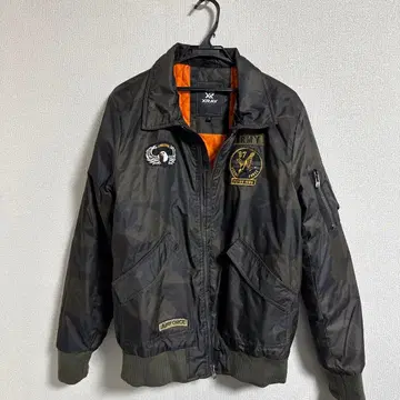 XRAY 플라이트 자켓 MA-1 카모플라주 와펜 포함 밀리터리 L 사이즈