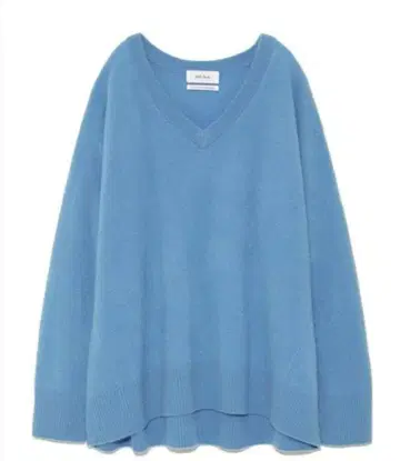 미라 오웬 캐시미어 100% V넥 니트 0 블루 클리닝 완료