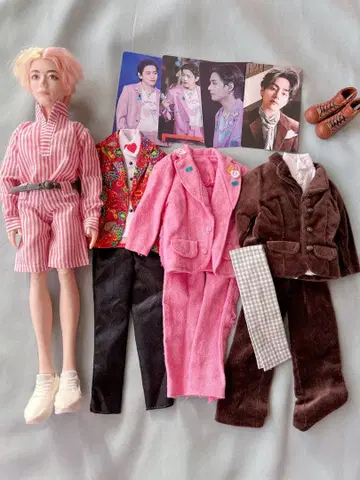 BTS 마텔 인형 태태 트레이딩 카드 의류 세트