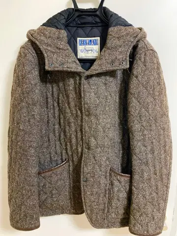 퀼팅 후드 부착 블루종 (면 포함)