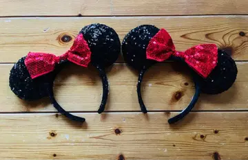 미니 마우스풍 스팽글 머리띠
