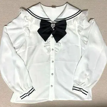 Secret Honey 레이스 세일러 카라 블라우스