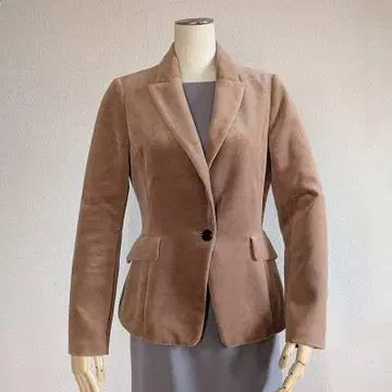 싱크로 크로싱 라이트 브라운 벨벳풍 자켓 38(7296)