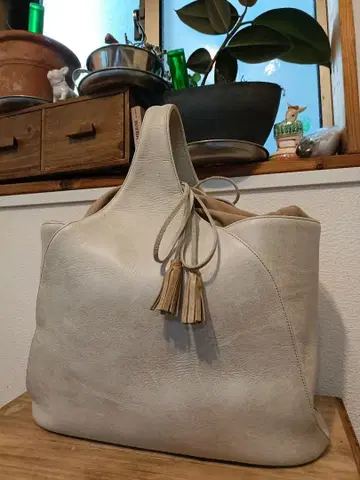 FUNNY 일본제 거의 미사용 구 택 부드러운 천연 가죽 상당히 새상품급