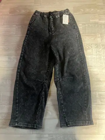 속기모 따뜻한 데님 팬츠 블랙