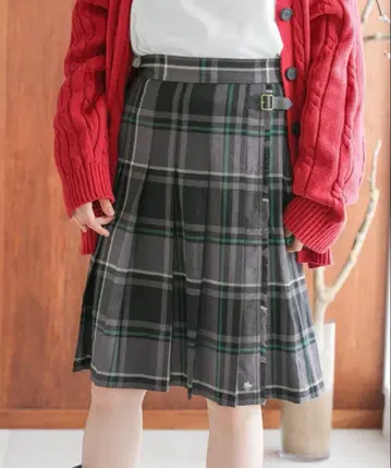 [ POLO BCS (폴로 비씨에스) ] 콜라보 체크 플리츠 스커트