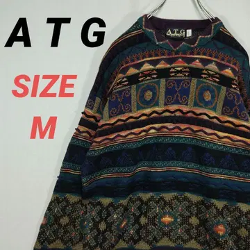 ATG 빈티지 3D 입체 니트 스웨터 남성용 멀티 컬러