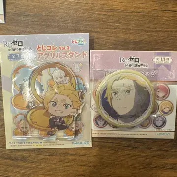 리제로 가필드 캔 배지 아크릴 스탠드