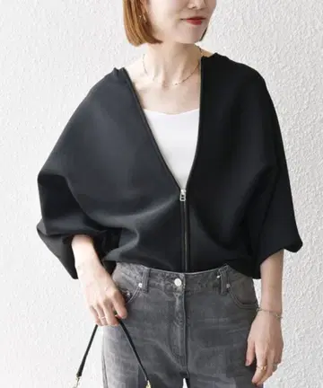 가디건 SHIPS any: [손세탁 가능] 돌먼 지퍼 블루종