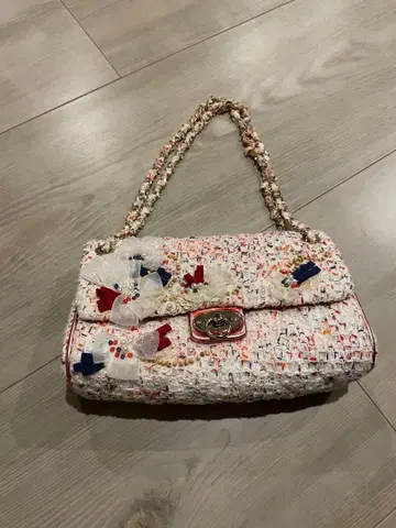 트위드 리본 숄더백