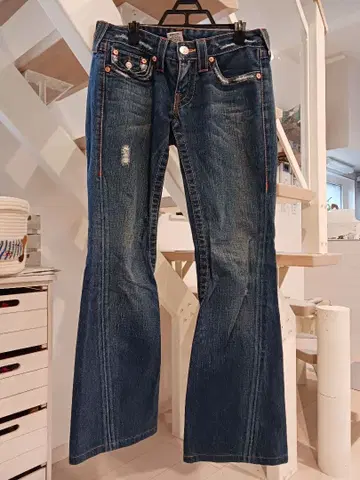 트루 릴레이션 부츠컷 플레어 데님 다크 블루