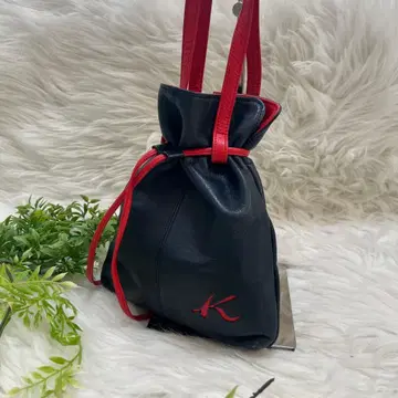 kitamura 키타무라 복조리 가죽 백 파우치 핸드백