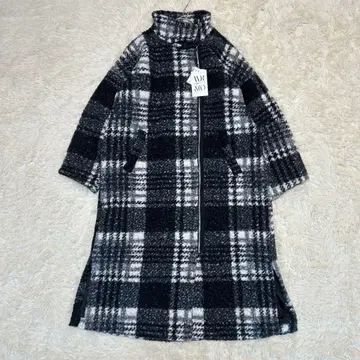 [택 포함 새상품] ANDREA&Co. 보아 롱 코트 체크 블랙