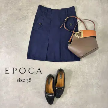 [ EPOCA ] 고급 네이비 스커트 38 ( M 상당 ) 면 100%