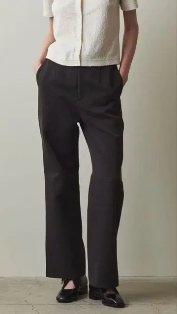 블랙 와이드 팬츠