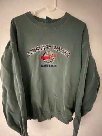 구제 의류 Cottonwood 그린 트레이닝복 L 맨투맨 더스티 컬러