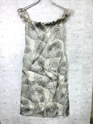 신시아 로울리 USA 구제 페이즐리 무늬 프릴 원피스