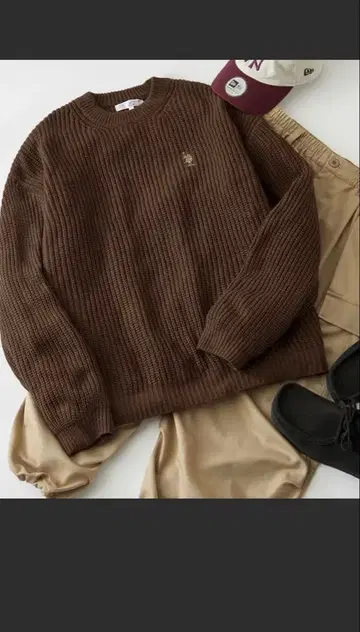 U.S. POLO ASSN. 브라운 스웨터 L
