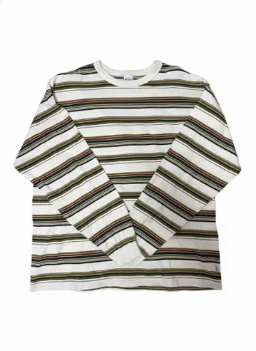 KEBOZ 케보즈 보더 롱 T 멀티 컬러 자수 로고 완판템