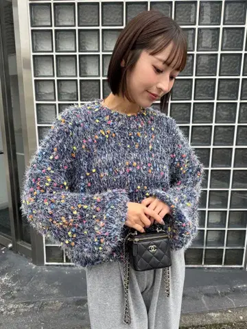 컬러풀 페더 니트 풀오버 그레이스 콘티넨탈 loulou 좋아하시는 분께