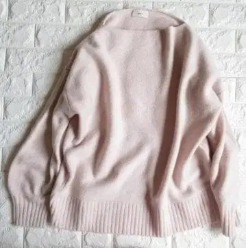 이에나 고급 캐시미어 블렌드 포근포근 기모 보트넥 니트 핑크