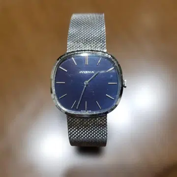 JUVENIA 네이비 스퀘어 수동 와인딩 시계 작동 이상 없음