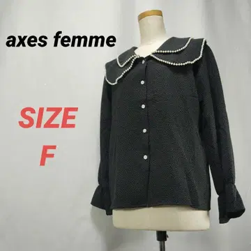 axes femme 엑시즈팜 가디건 펄 비즈 블랙