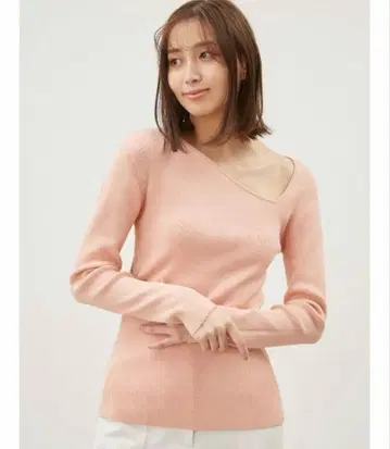 [미사용 새상품] Mila Owen 아지메 넥 리브 니트 사이즈 1