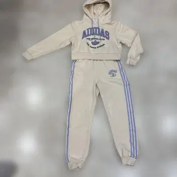 adidas 후드 부착 크롭 후드티와 스웨트 팬츠 세트 사이즈 XS