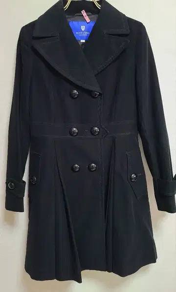 얇은 소재 코트 블랙 A라인 사이즈 38