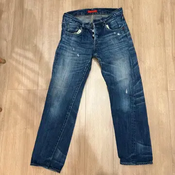 RED CARD 레드카드 데님 팬츠 일본제 인디고 데미지