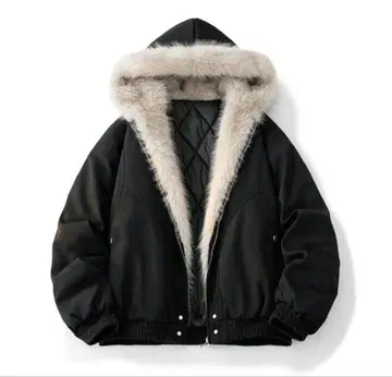 퍼 포함 숏 자켓 블랙