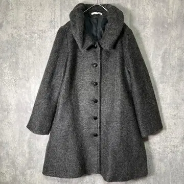 고급 모헤어 코트 그레이 플레어 니트