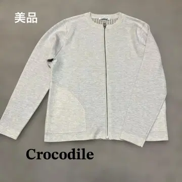 CROCODILE CODE 지퍼 가디건 L 얇은 베이지