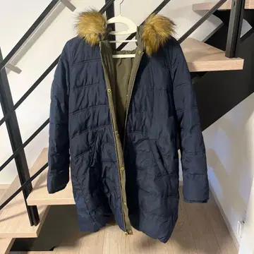 네이비 다운 자켓 퍼 포함